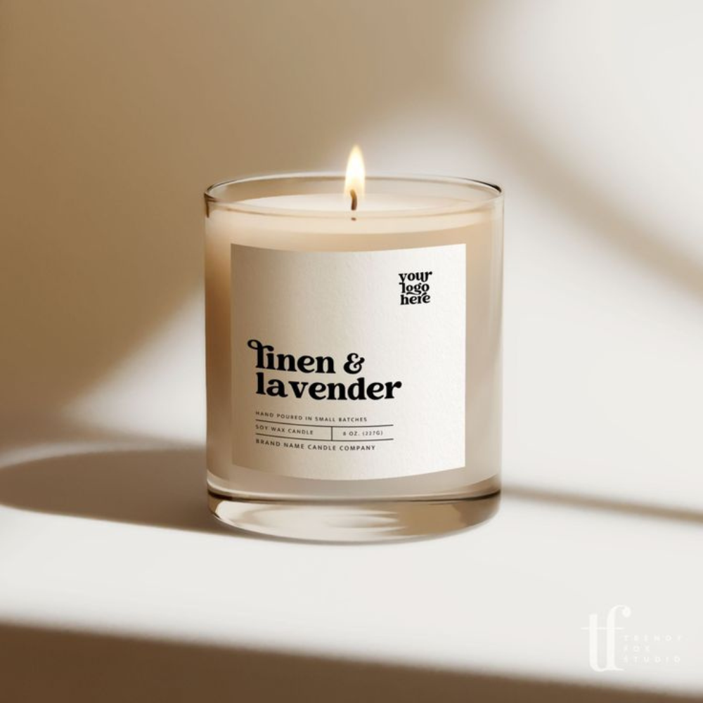 Personalized candle stickers – premium branding labels for handmade candles