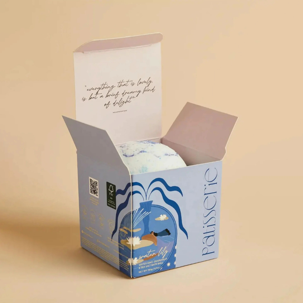 High-quality bath bomb packaging with custom logos and designs, tailored for retail in the USA