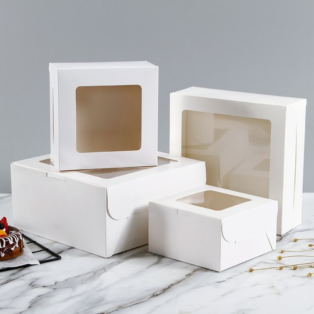 Custom white cake boxes